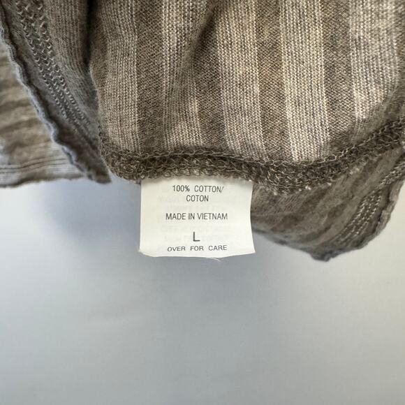 Abercrombie & Fitch Y2K Brown Stiped Henley Babydoll Shirt Sz Large L - Picture 7 of 8